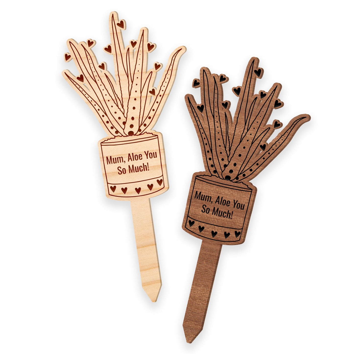 Mum, Aloe You So Much Plant Tag, Mother's Day Gift, Gift For Mum, Unique Gift, Succulent Plant Tag, Wooden Plant Tag