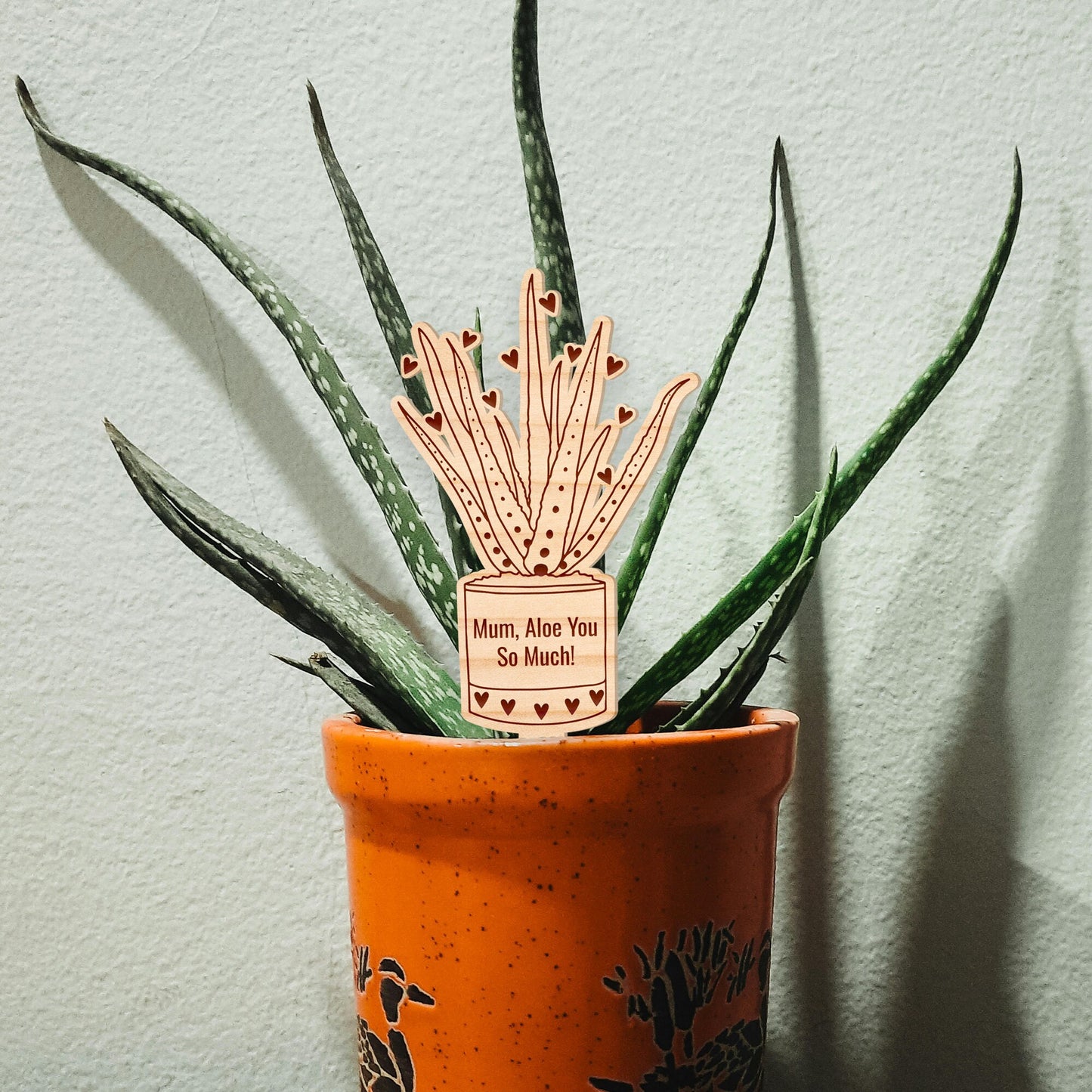 Mum, Aloe You So Much Plant Tag, Mother's Day Gift, Gift For Mum, Unique Gift, Succulent Plant Tag, Wooden Plant Tag