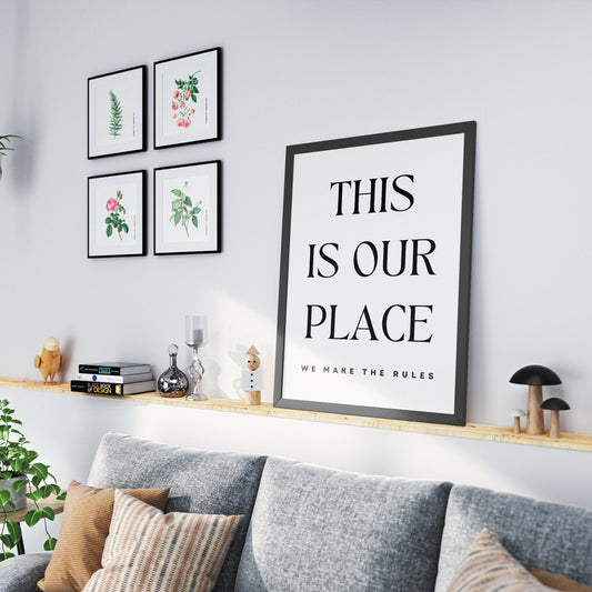 Our Place - Classic Poster: Cute Song-Inspired Gloss Print, Quote Poster, Home Decor, Vintage Car, Unique Gift Idea For Music Lover