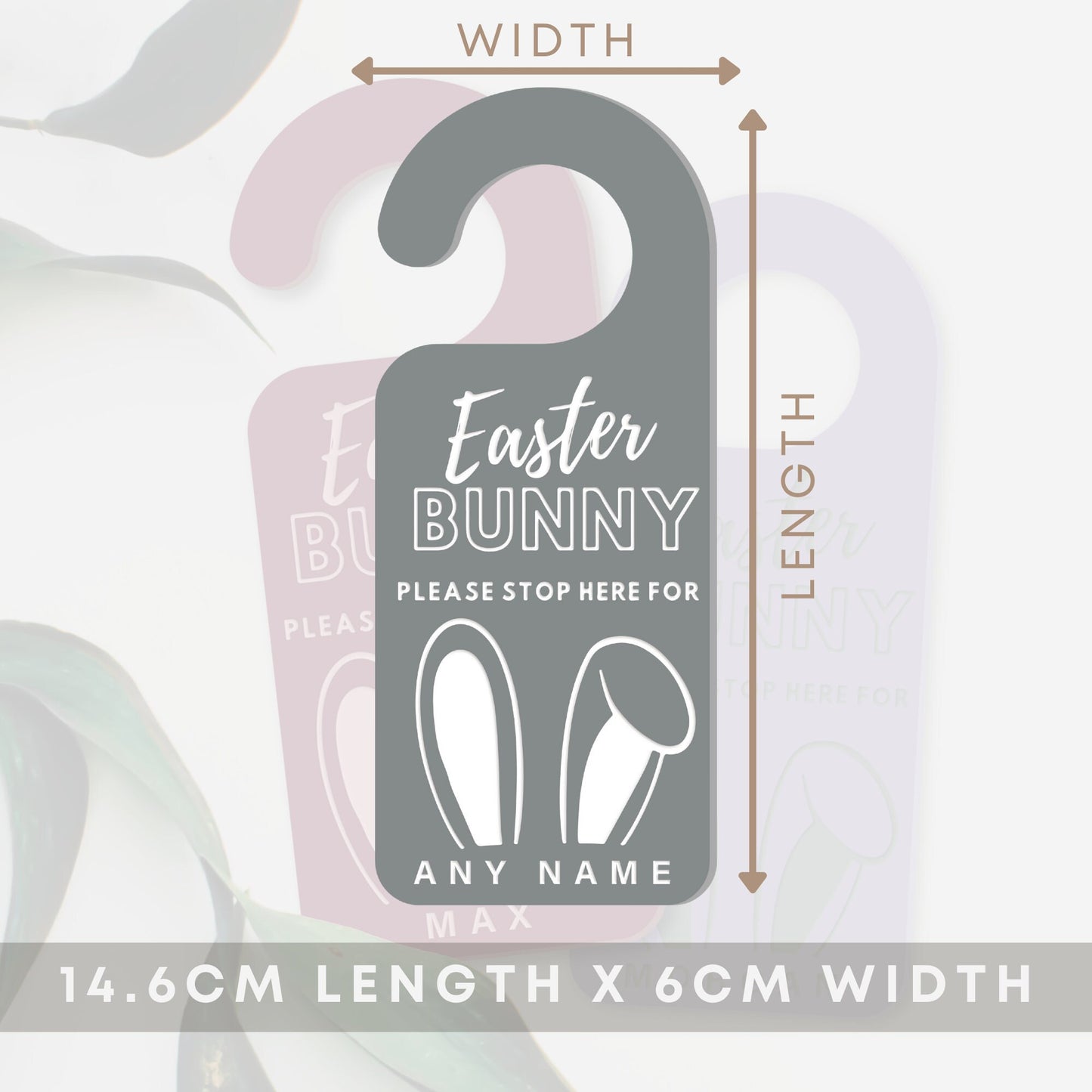 Easter Bunny Stop Here Sign - Bunny Ears: Personalised Easter Door Hanger, Acrylic Door Sign, Custom Kids Spring Decor, Great Easter Gift