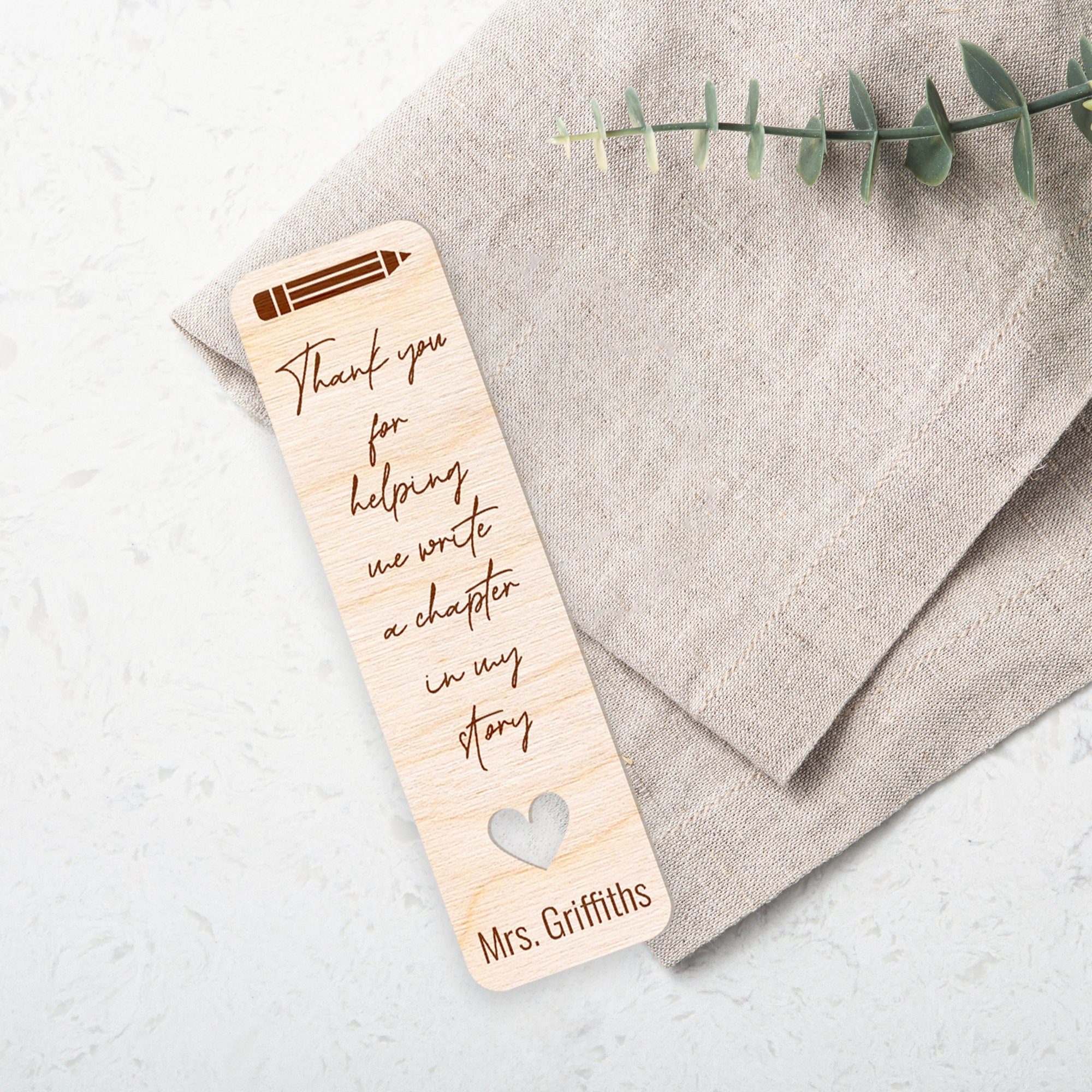 Bookmark Te Thank You Teacher - Pencil Bookmark, Gift For Teacher, Personalised Te ...