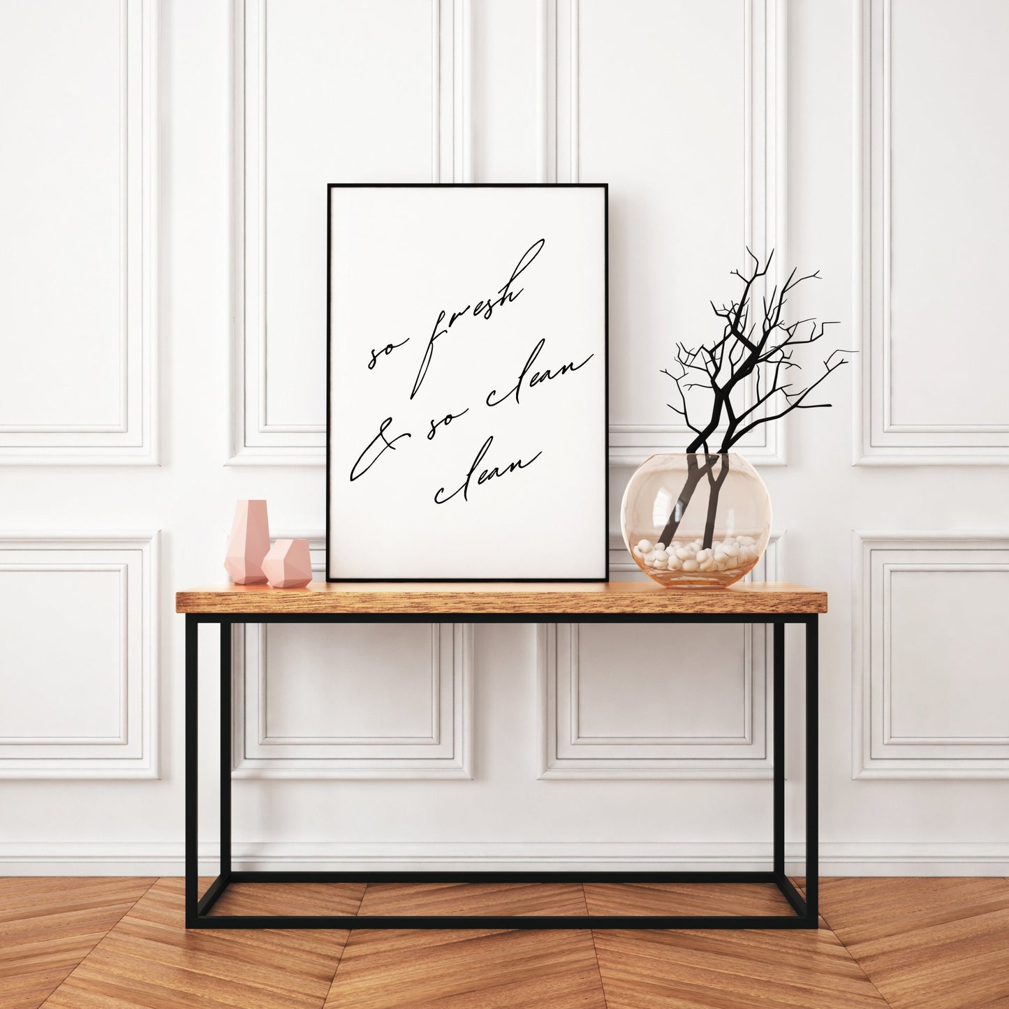 Fresh & Clean - Handwriting Poster: So Fresh And So Clean Clean Print, Unique Home Decor,  Cool Laundry room Print, Bathroom Quote Poster