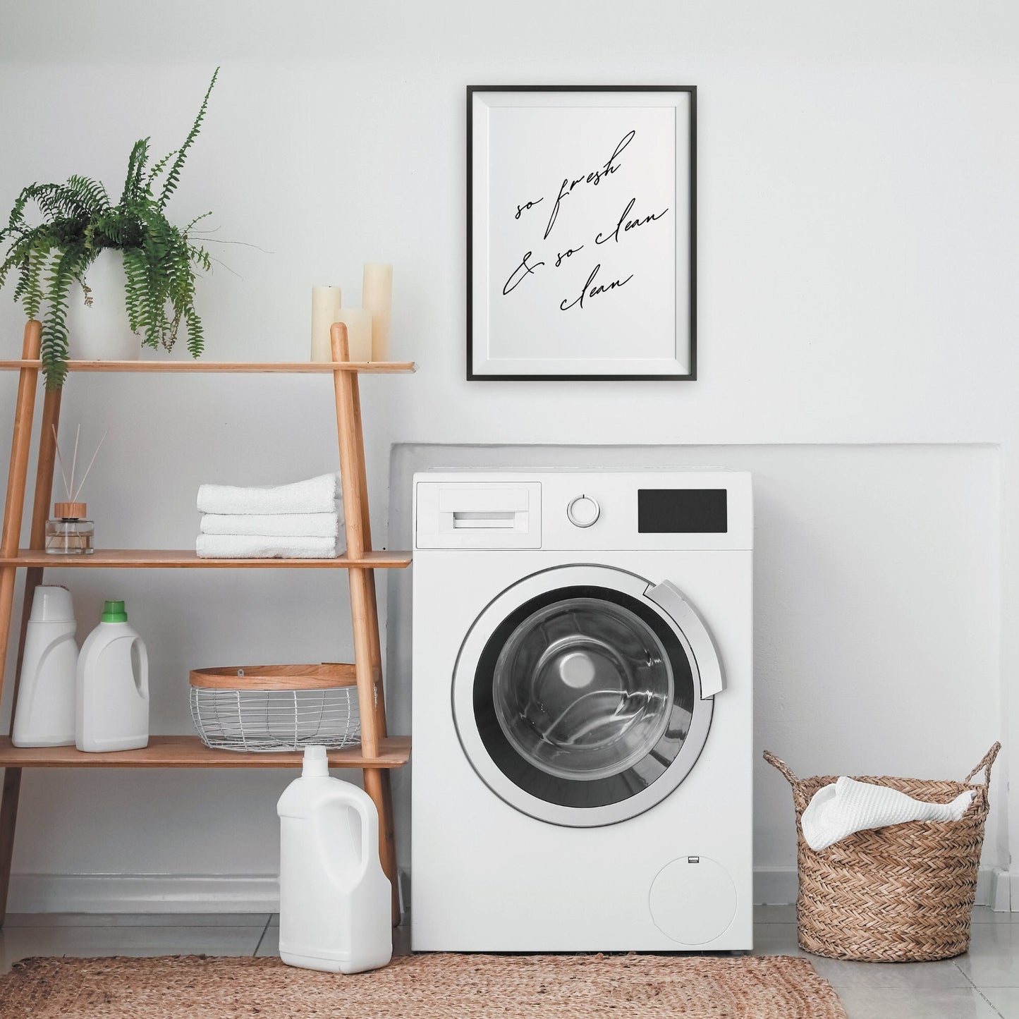 Fresh & Clean - Handwriting Poster: So Fresh And So Clean Clean Print, Unique Home Decor,  Cool Laundry room Print, Bathroom Quote Poster