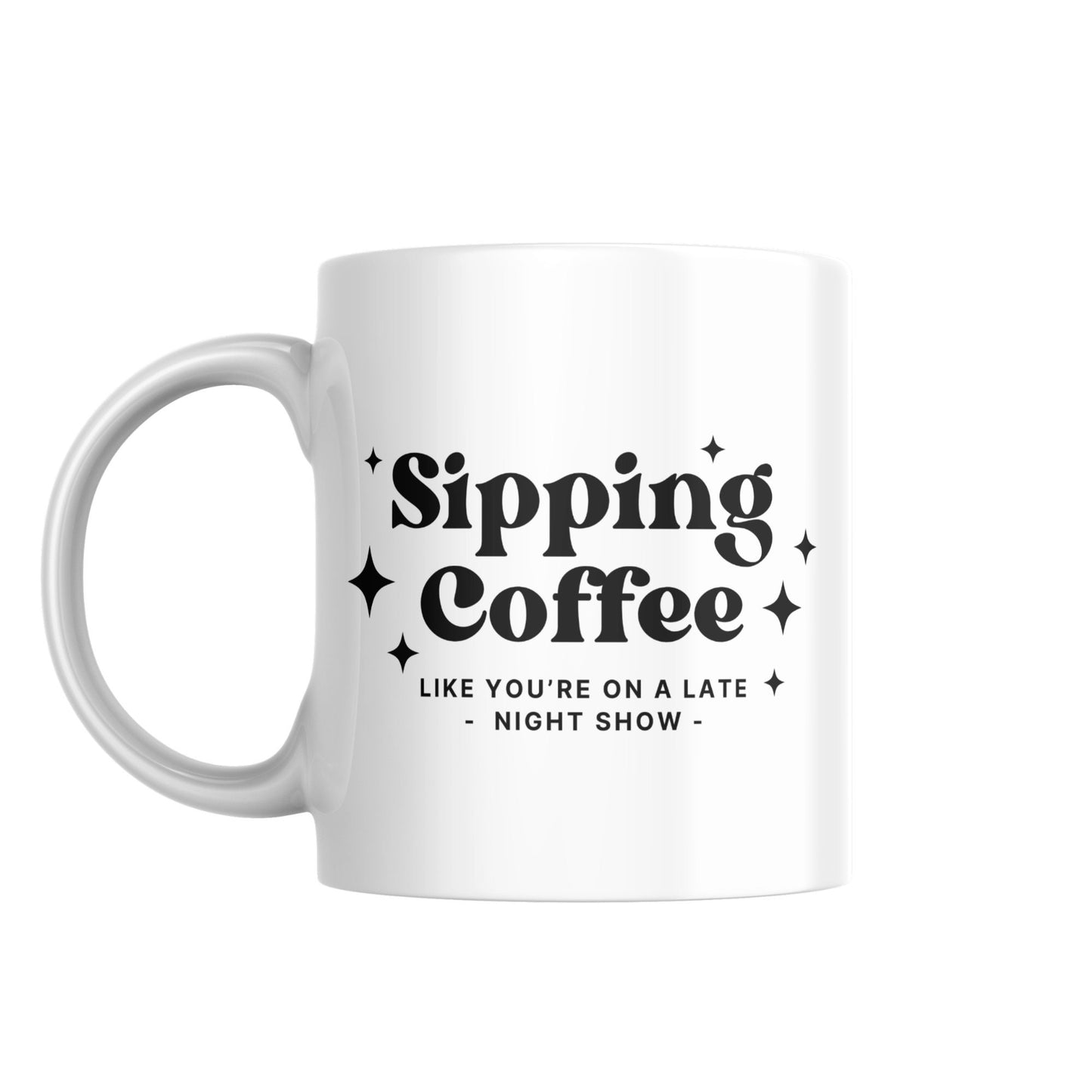 Sipping Coffee - Classic & Stars Mug: Lyric-Inspired Mug, For Music Lover, coffee Gift, Song Quote, Pop Culture Gift, Small Gift Idea
