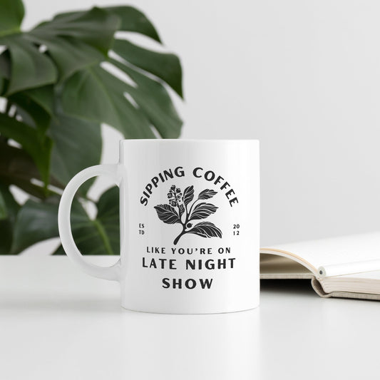 Sipping Coffee - Coffee Plant Mug: Lyric-Inspired Mug, For Music Lover, coffee Gift, Song Quote, Pop Culture Gift, Small Gift Idea