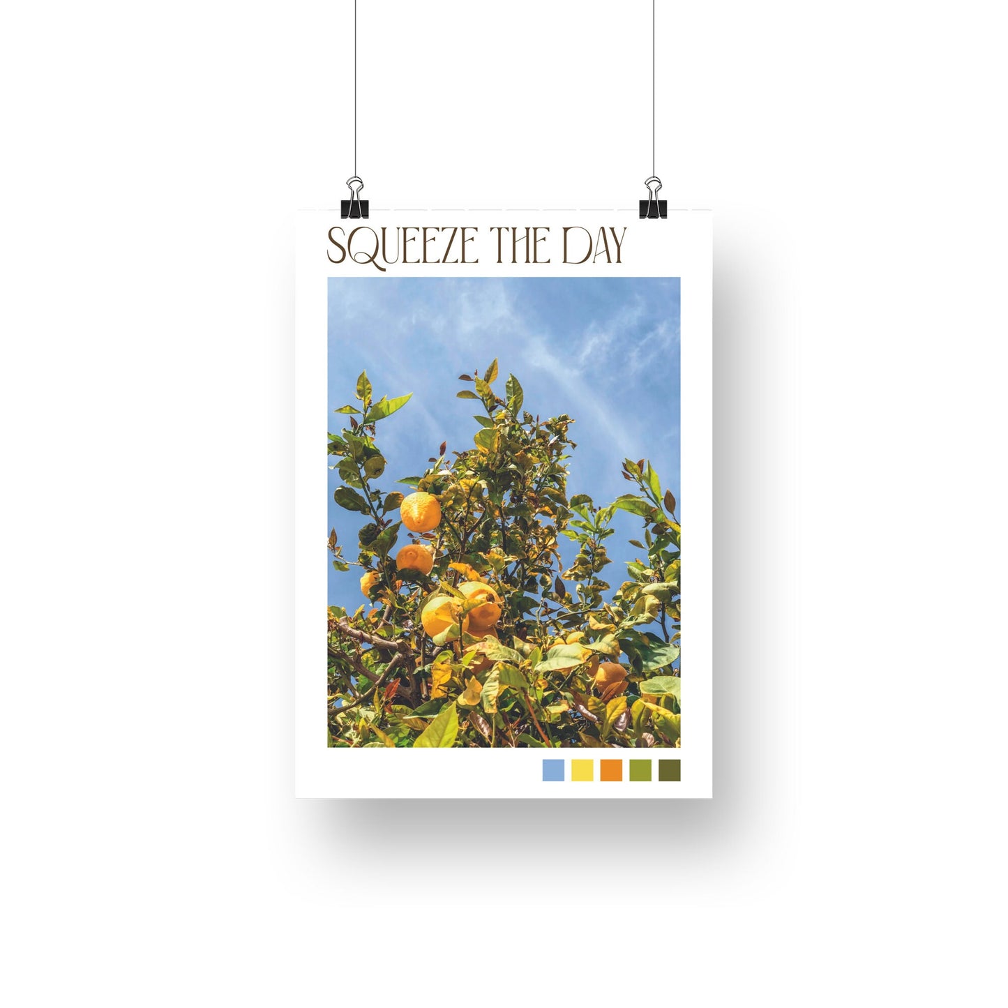 Squeeze The Day Picture Design Poster, Home Decor, Positivity Poster, Wall Art, Poster For Home, Summer Vibes, Fun Poster