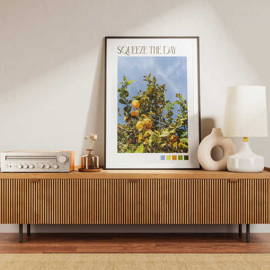 Squeeze The Day Picture Design Poster, Home Decor, Positivity Poster, Wall Art, Poster For Home, Summer Vibes, Fun Poster