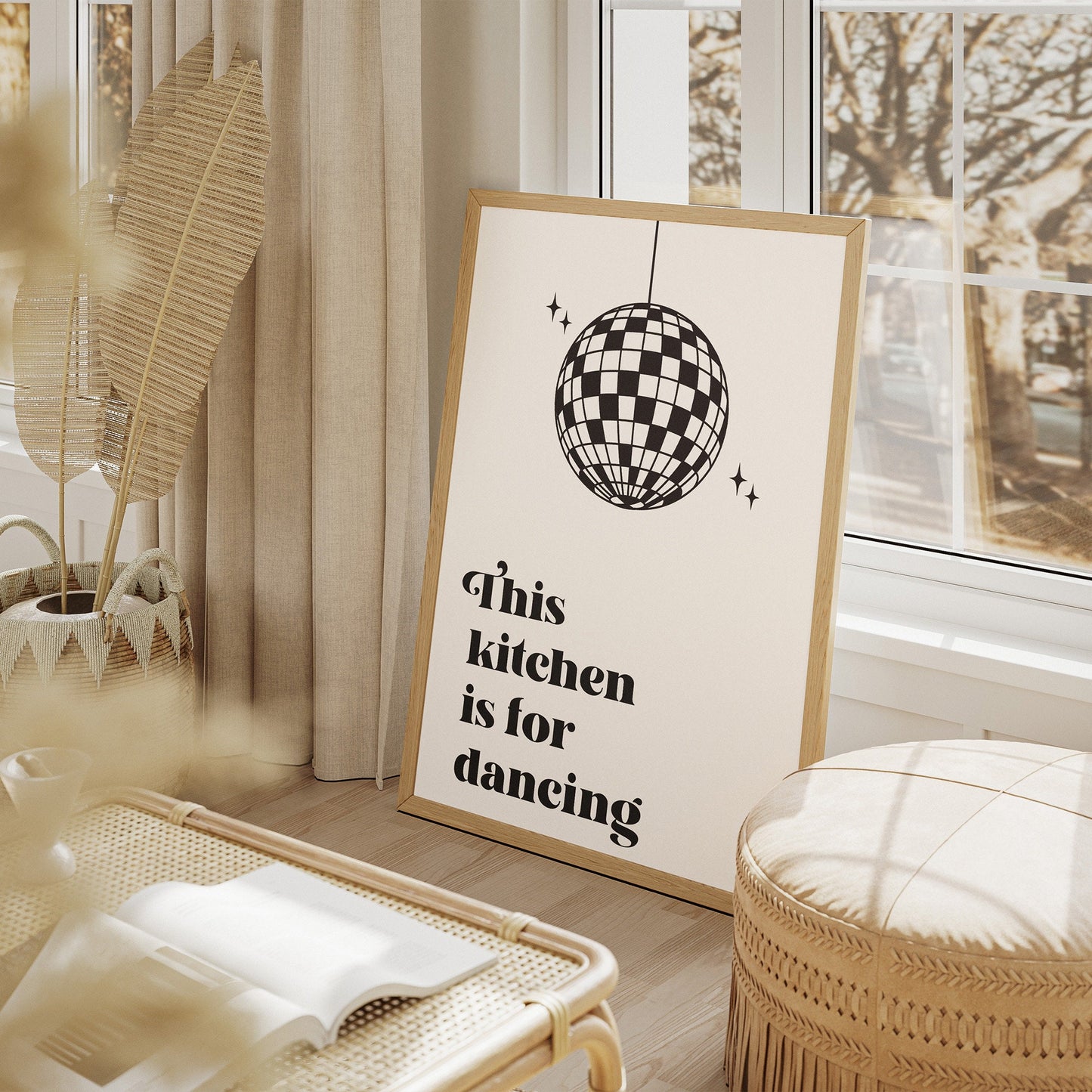This kitchen Is For Dancing - Disco, Kitchen Decor, Kitchen Poster, Small Quote, Kitchen Wall Art, Unique Gift For Food Lover