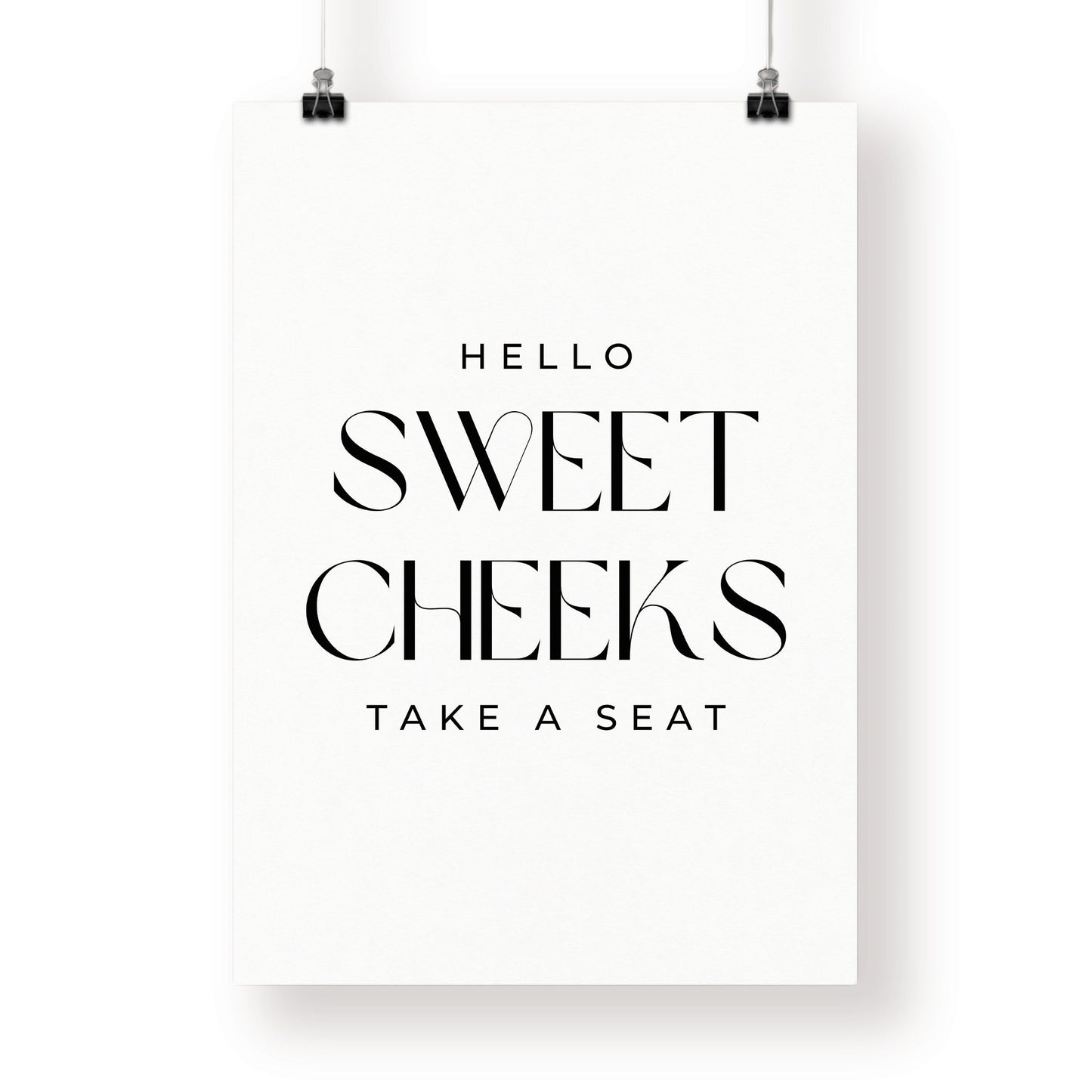 Sweet Cheeks - Nouveau Poster: Unique Bathroom Print, Toilet Poster, Bathroom Wall Art, Toilet Bathroom Poster, Cool Funny Home Decor