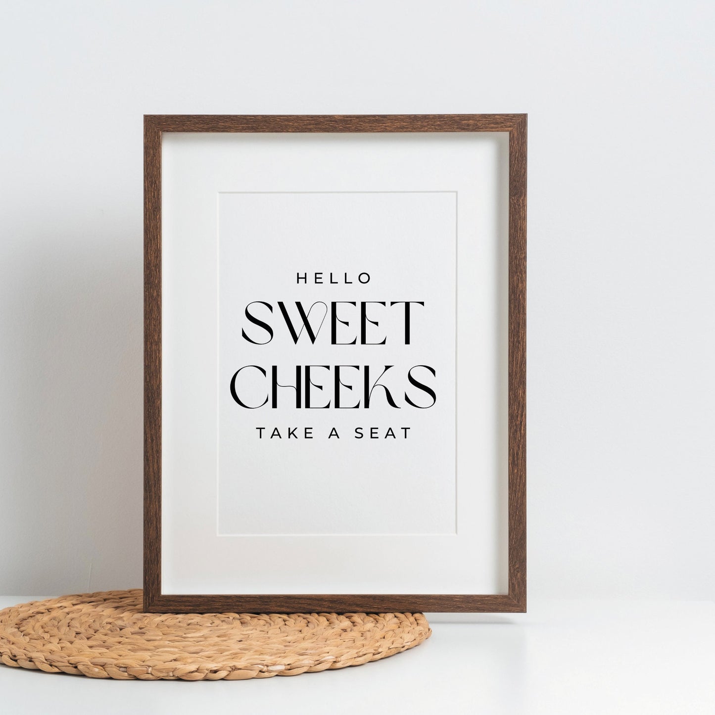 Sweet Cheeks - Nouveau Poster: Unique Bathroom Print, Toilet Poster, Bathroom Wall Art, Toilet Bathroom Poster, Cool Funny Home Decor