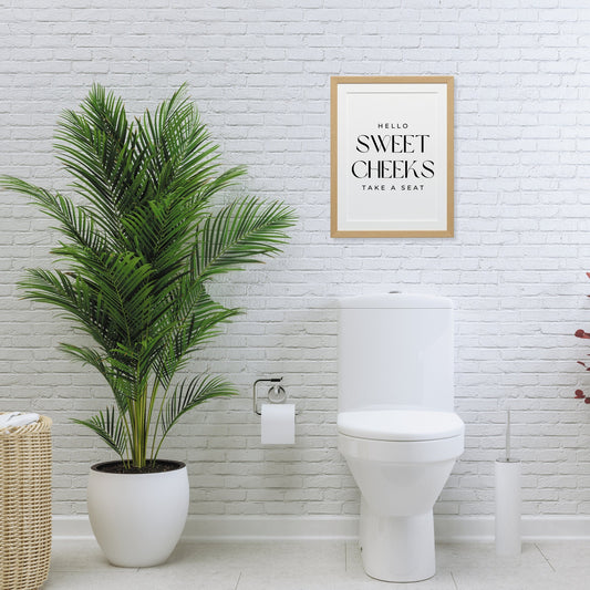 Sweet Cheeks - Nouveau Poster: Unique Bathroom Print, Toilet Poster, Bathroom Wall Art, Toilet Bathroom Poster, Cool Funny Home Decor
