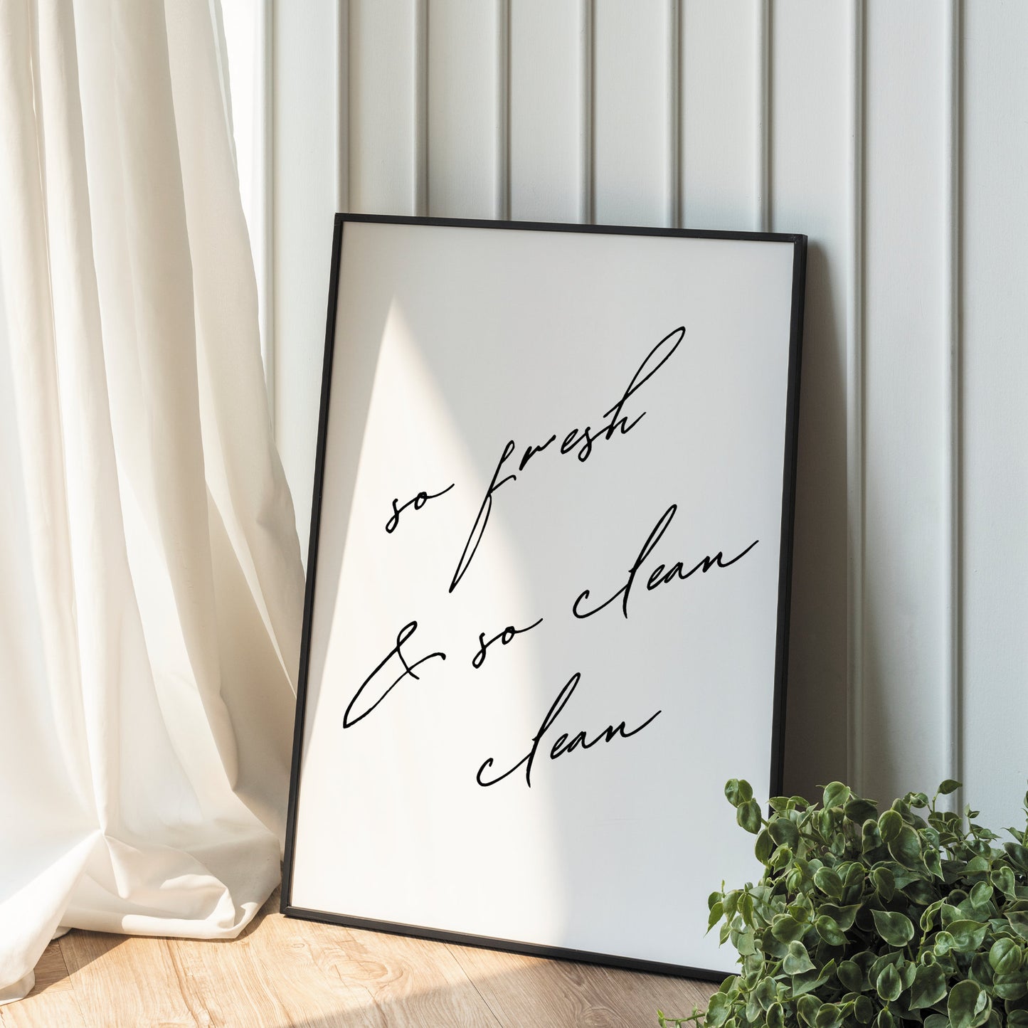 Fresh & Clean - Handwriting Poster: So Fresh And So Clean Clean Print, Unique Home Decor,  Cool Laundry room Print, Bathroom Quote Poster