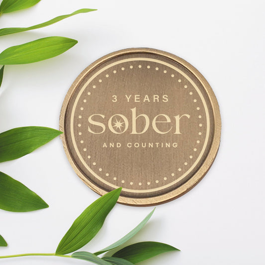 Sober & Counting - Nouveau Sobriety Coin: Custom Sobriety Token, Personalised Milestone, AA Chip, Sober Gift, EDC Recovery Reminder Keepsake