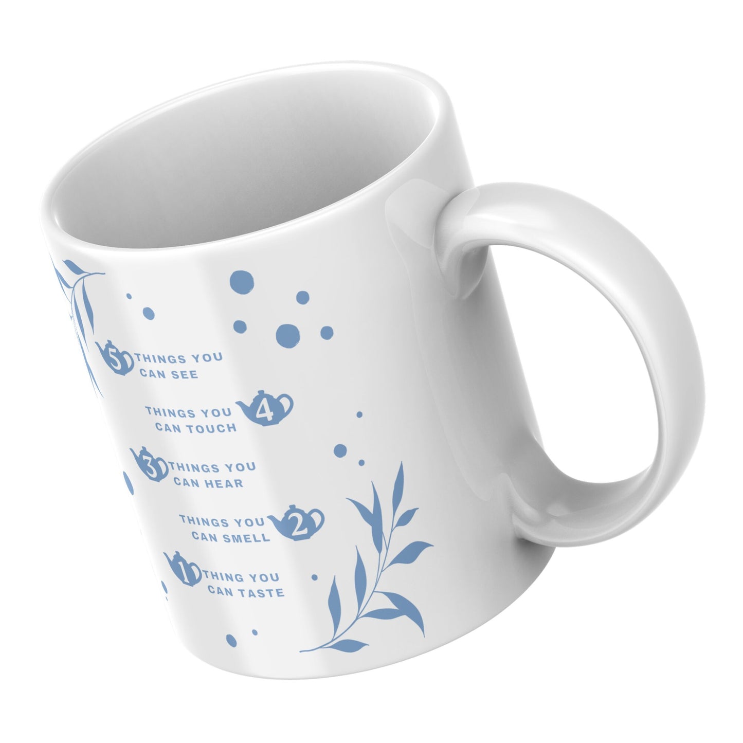 Anxie-tea Mug - Tea Pot: Unique Anxiety Mug, Grounding Technique, Neurodivergent, Empowering Gift, Self Care Awareness, Mindful Gift