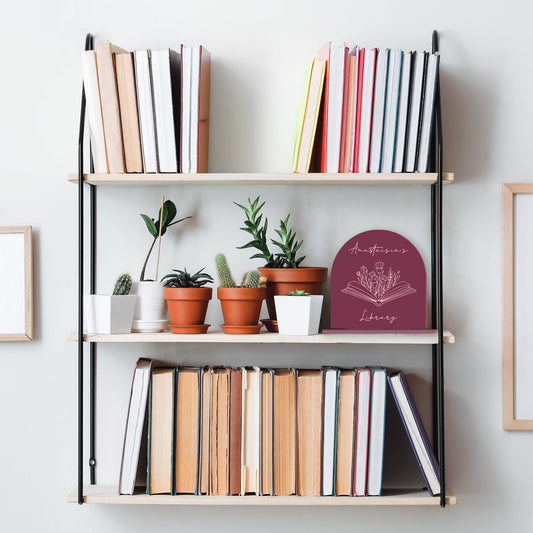 Custom Name Library Sign, Unique Acrylic Sign, Personalised Library Sign, Gift For Book Lover, Book Shelf Accessories, Bookish Decor