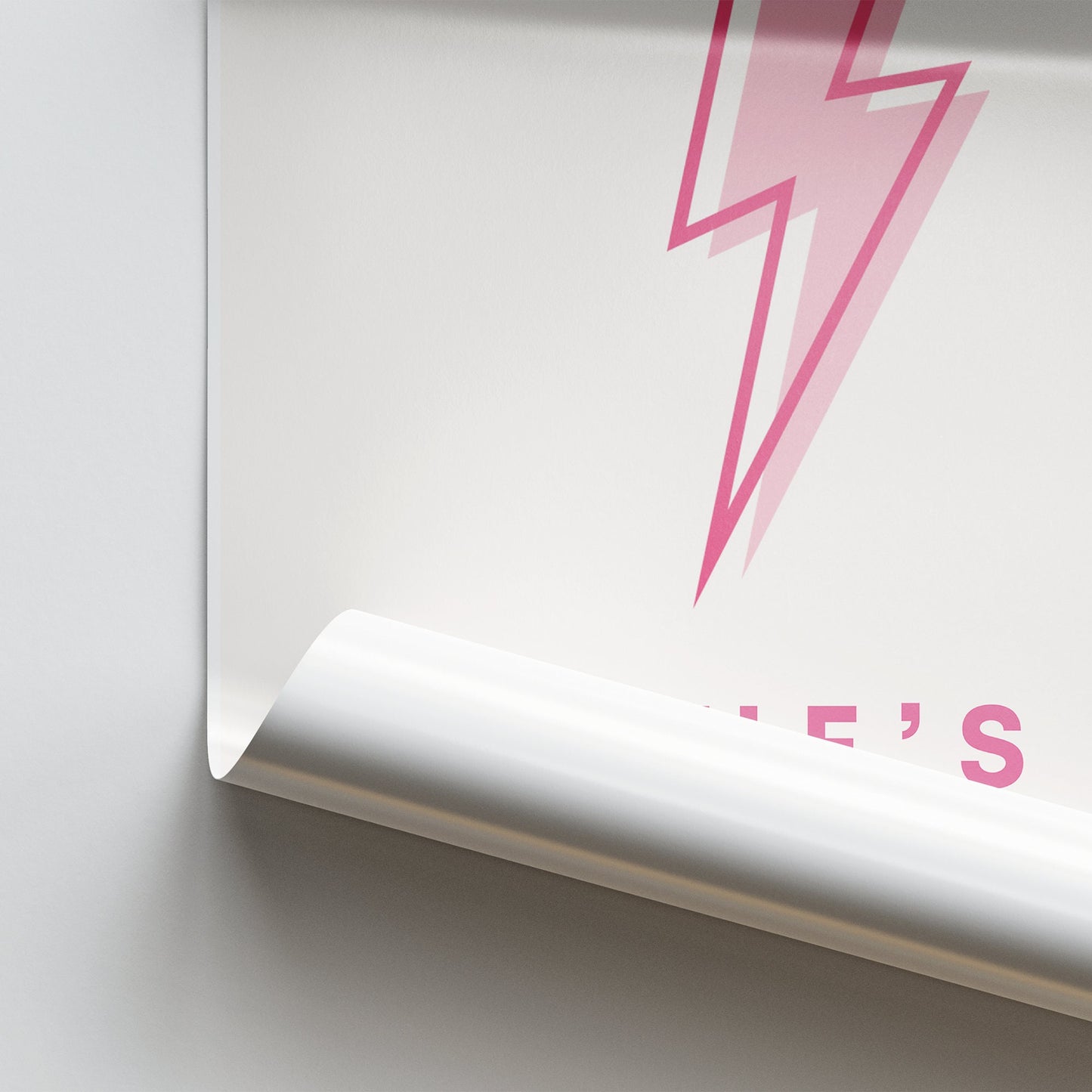 She's Electric - Pink Bolt Poster: Song-Inspired Gloss Print, Iconic Quote Wall Art, Britpop Home Decor, Retro Print, Music Lover