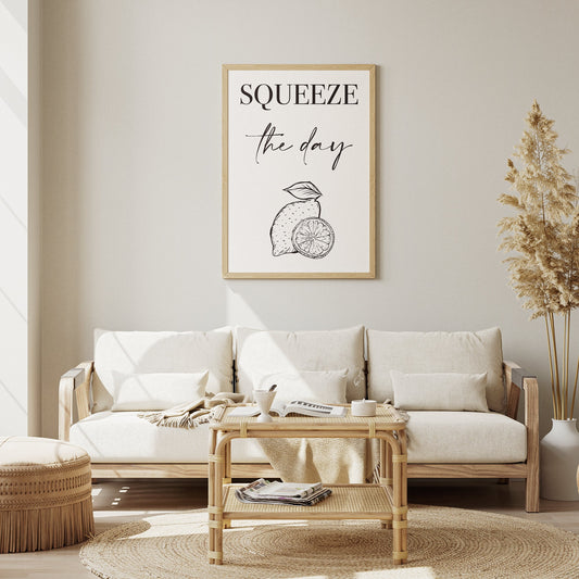 Squeeze The Day Classic Design Poster, Home Decor, Positivity Poster, Wall Art, Poster For Home, Summer Vibes, Fun Poster