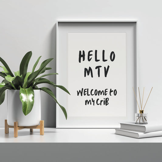 MTV Cribs - Hand Writing Print: Pop Culture Wall Art, Posters For Home, Home Decor, Fun Nostalgia Print,  Entryway, Urban Vibes, 90s Vibes