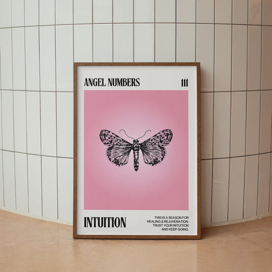 Angel Number 111 Intuition Poster, Aura Prints, Spiritual Wall Art, Retro Gallery Wall Art, Affirmations, Trendy Decor, Bedroom Wall Art