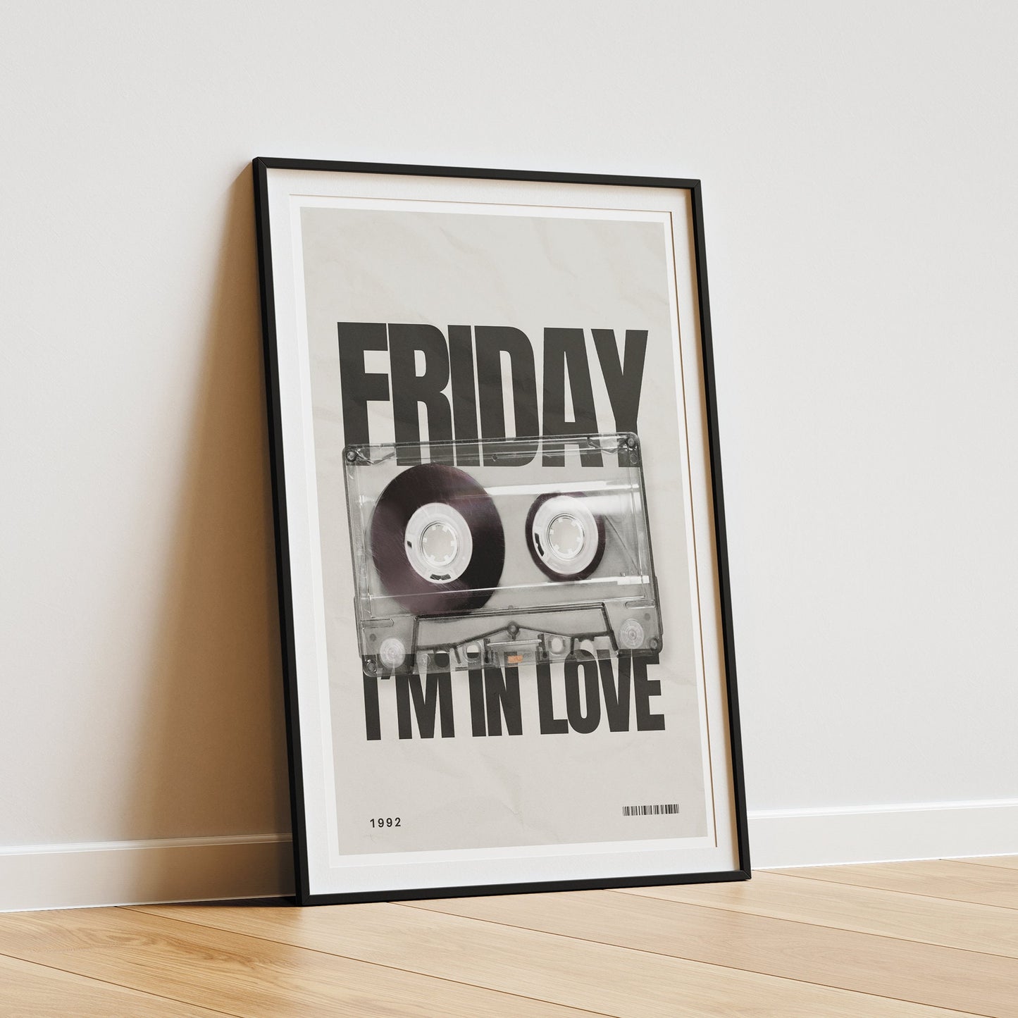Friday I'm In Love - Cassette Print: The Cure Lyric Poster, Song-Inspired Wall Art, Iconic Music, Alternative Home Decor Gift, Retro Print