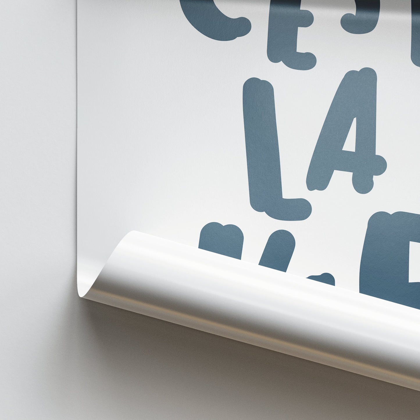 C'est La Vie - Bold & Blue Print: French Quote Poster, Wall Art, Affirmation Gift, Living Room Home Decor, Such Is Life, Modern Typography