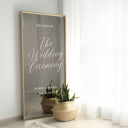 The Wedding Ceremony Sticker: Vinyl Decal for DIY Wedding Sign, Personalised Wedding Mirror, Custom Sticker For Wedding Party Decor