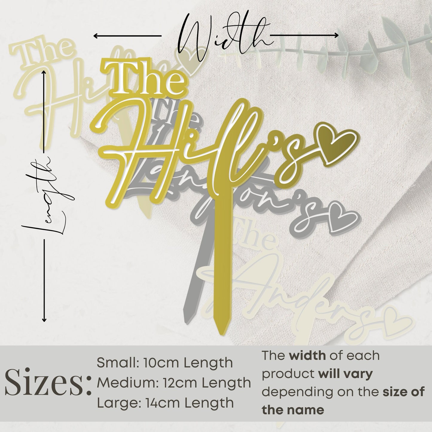 Personalised Wedding Cake Cake Topper, Surname Wedding Topper, Wedding Decor, Acrylic Wedding Accessories, Surname Cake Topper