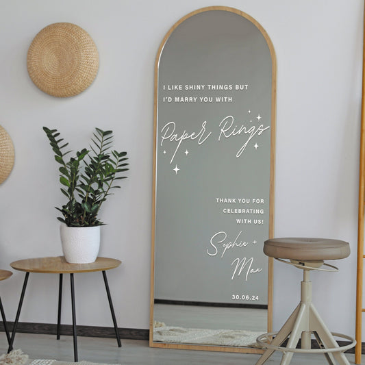 Paper Rings - Wedding Sticker: Vinyl Decal for DIY Wedding Sign, Personalised Wedding Mirror, Custom Sticker For Wedding Party Decor