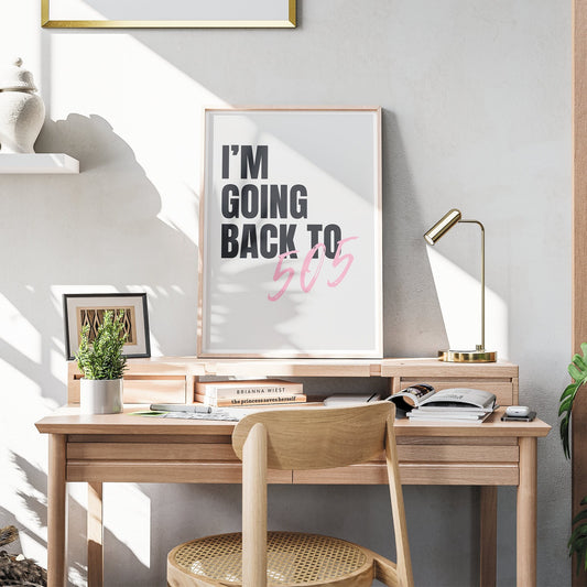 Back To 505 - Black & Pink Poster: Arctic Monkeys Song-Inspired Gloss Print, Quote Poster, Home Decor, Iconic Lyric Print, Music Lover