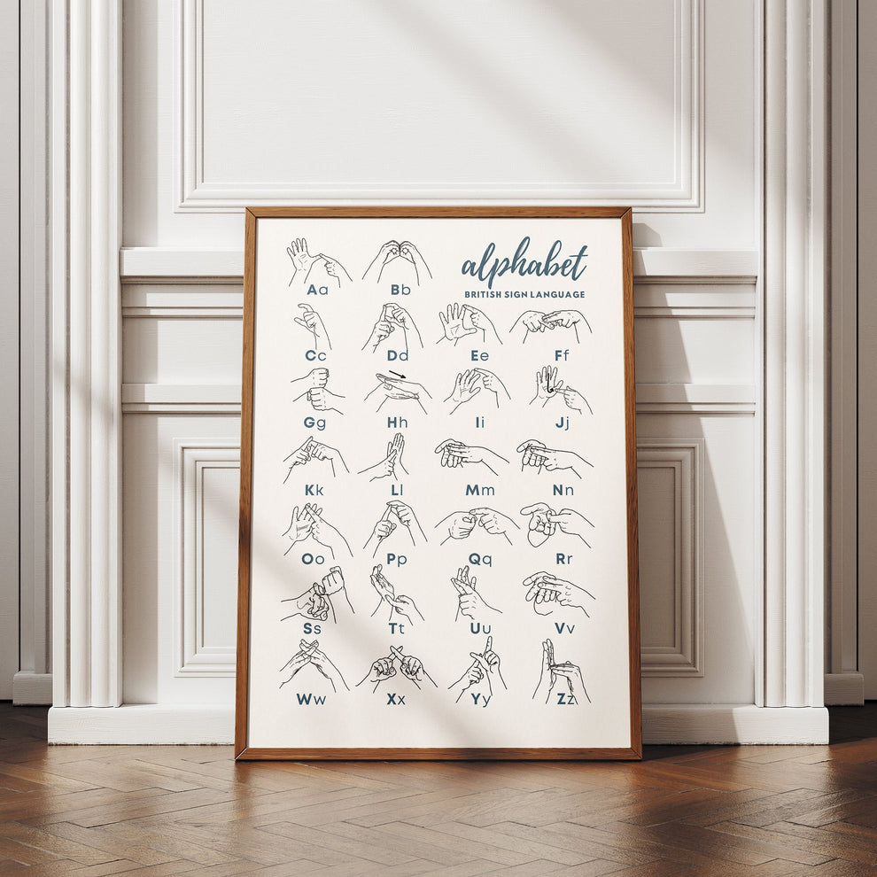 BSL Alphabet Poster: Illustrated Hand British Sign Language Print, Edu ...