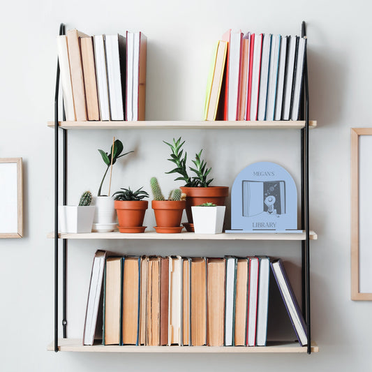 Custom Name Library Sign, Bookshelf Sign, Custom Acrylic Sign, Book Worm Gift, Bookshelf Accessory, Personalised Library Sign