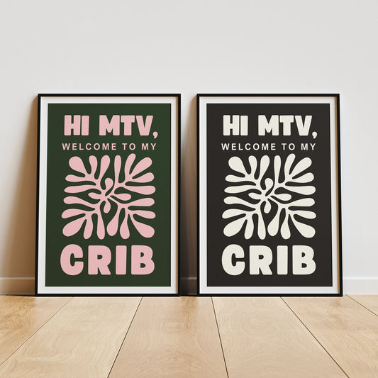 MTV Cribs - Abstract Flower Print: Pop Culture Wall Art, Posters For Home, Home Decor, Fun Nostalgia Print, Entryway, Urban Vibes, 90s Vibes