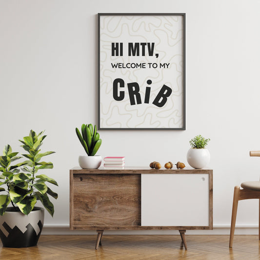 MTV Cribs - Jumbled Print: Pop Culture Wall Art, Posters For Home, Home Decor, Fun Nostalgia Print,  Entryway, Urban Vibes, 90s Vibes