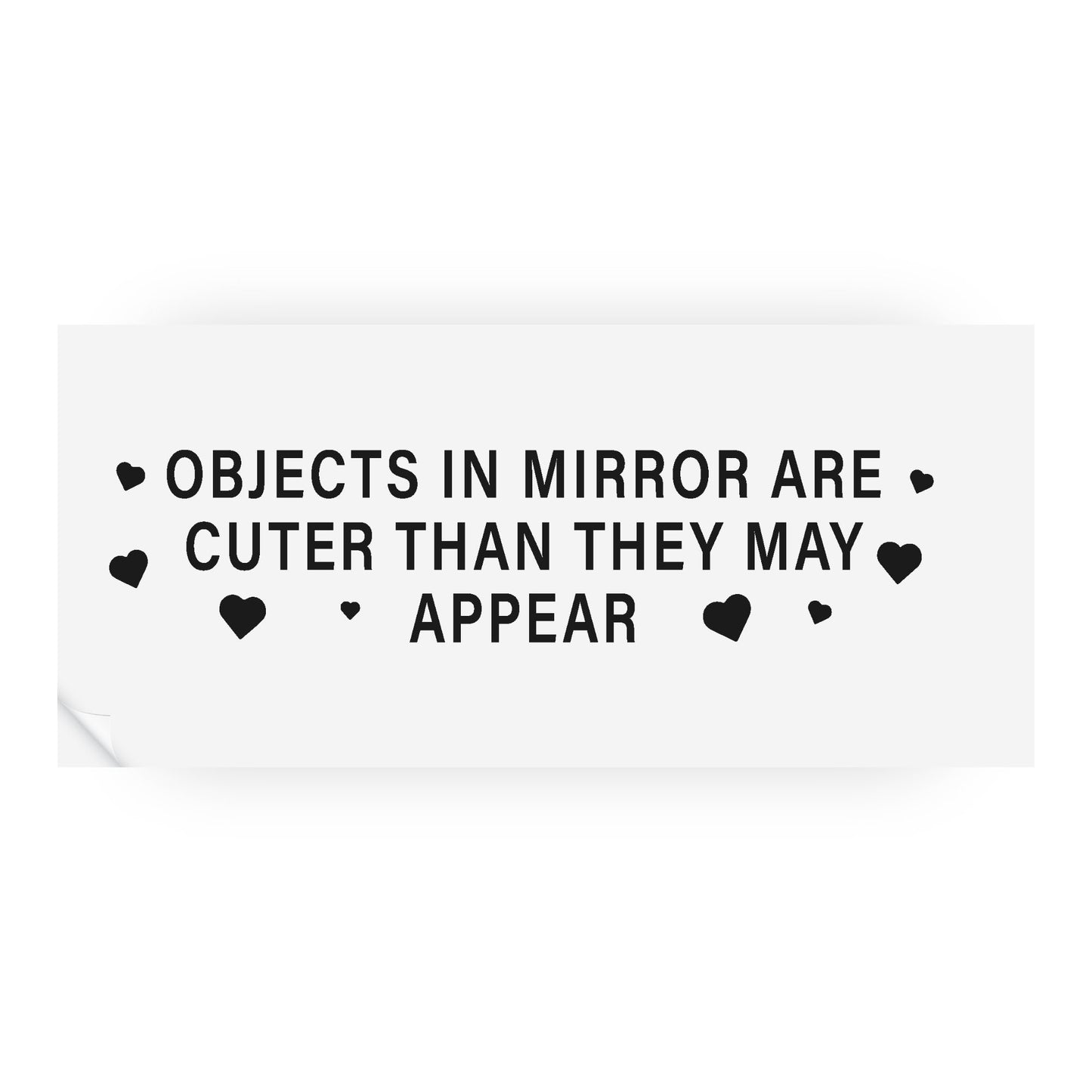 Objects In Mirror - Hearts: Girly Car Sticker, Cute Car Accessory,  Funny Bumper Vinyl Decal, Window Sticker, Quote Sticker For Her