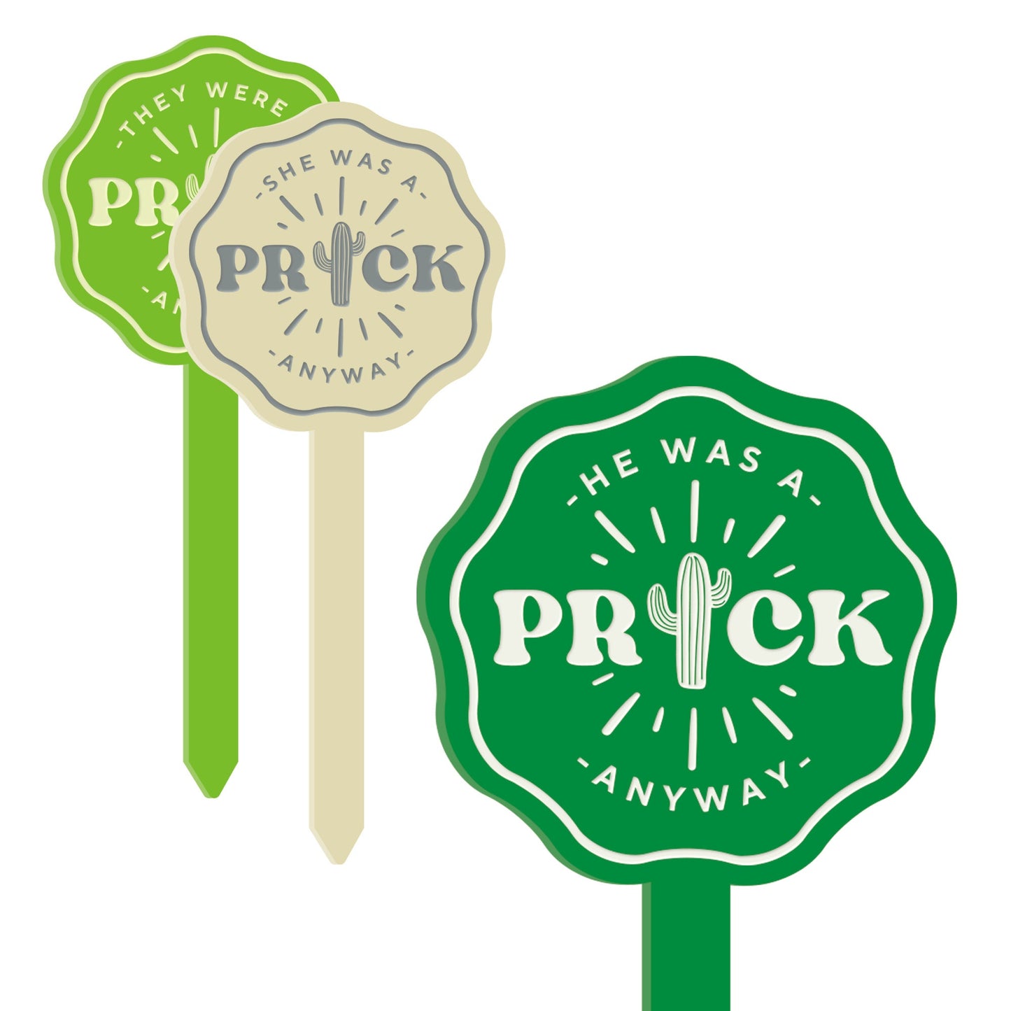 Prick Anyway - Central Cactus Plant Tag: Funny Breakup or Divorce Gift, Small Thoughtful Present, Plant Gift (3 Pronouns Available)