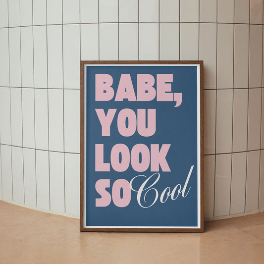 You Look So Cool - Blue & Pink Poster: The 1975 Lyrics, Song-Inspired Print, Wall Art, Pop Culture, Alternative Home Decor, Music Lover Gift