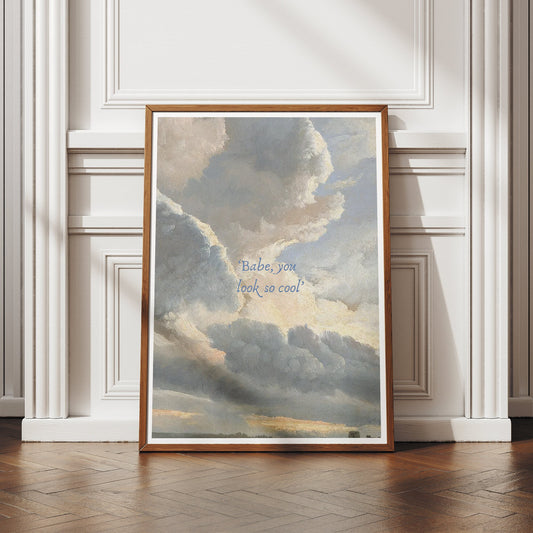 You Look So Cool - Clouds Poster: The 1975 Lyrics, Song-Inspired Print, Wall Art, Pop Culture, Alternative Home Decor, Music Lover Gift