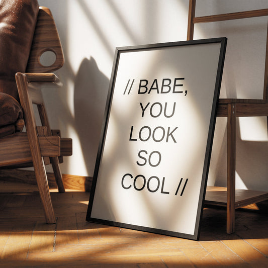 You Look So Cool - Minimal Poster: The 1975 Lyrics, Song-Inspired Print, Wall Art, Pop Culture, Alternative Home Decor, Music Lover Gift