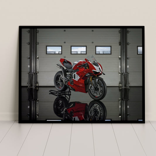Ducati Panigale V4 Race Bike Poster: Italian Motorbike Print, Racing Motorcycle, Home Decor, Motorcycle Gift, Memorabilia Wall Art