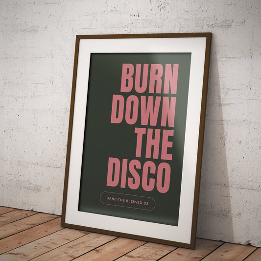Panic Print - Green & Pink: Burn Down The Disco Song-Inspired Poster, Iconic Wall Art, 80s Music Home Decor, Retro Print, Manchester Band