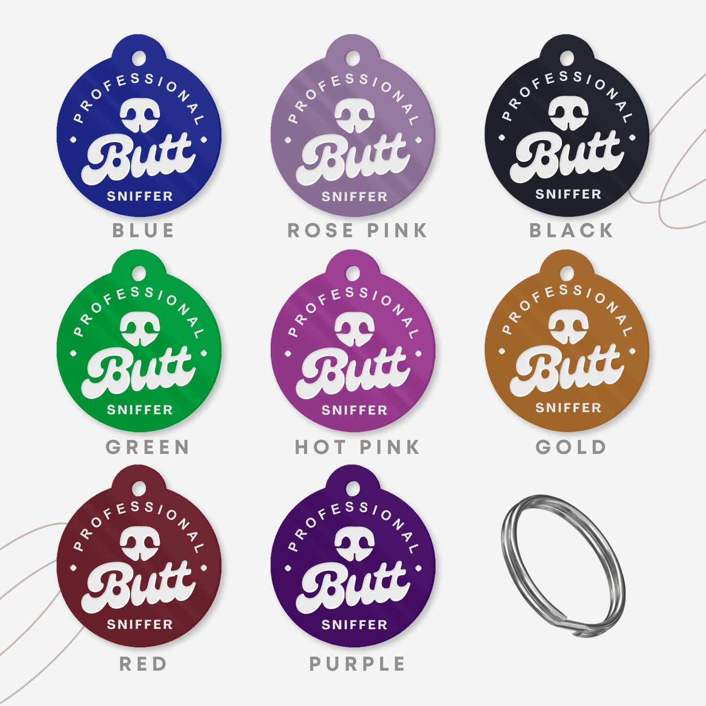 Professional Butt Sniffer - Personalised Dog ID Collar Tag: Funny Custom Pet Safety Accessories, New Pet Essentials, Unique Dog Gift