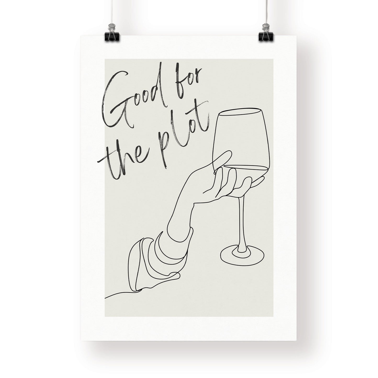For The Plot - Line Art Print: High-quality Gloss Quote Poster, Cool Wall Art, Affirmation Gift, Living Room Home Decor, Modern Typography