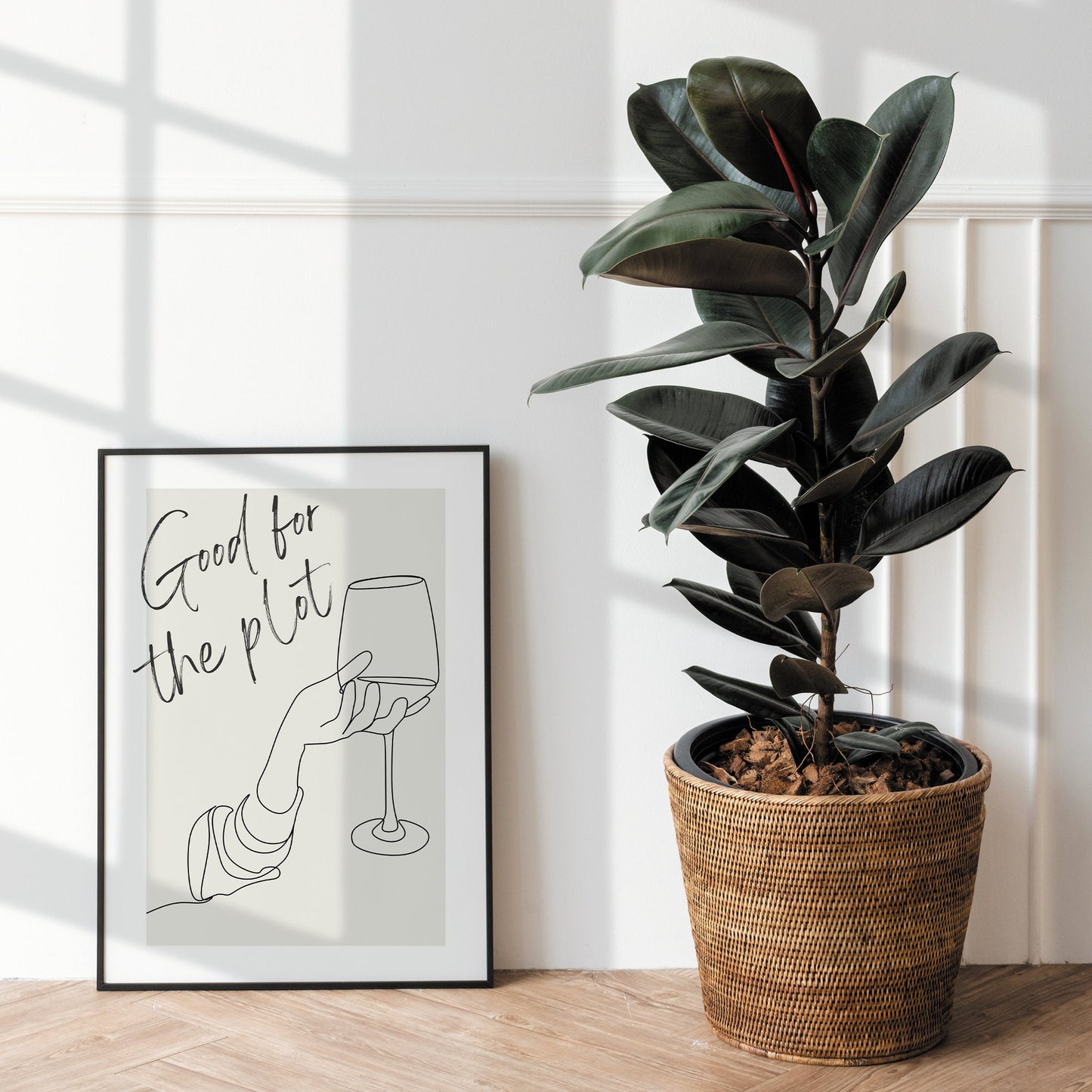 For The Plot - Line Art Print: High-quality Gloss Quote Poster, Cool Wall Art, Affirmation Gift, Living Room Home Decor, Modern Typography