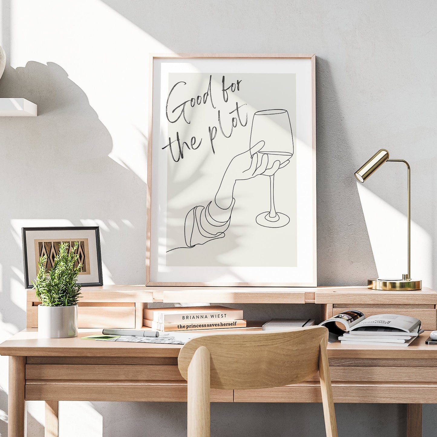 For The Plot - Line Art Print: High-quality Gloss Quote Poster, Cool Wall Art, Affirmation Gift, Living Room Home Decor, Modern Typography