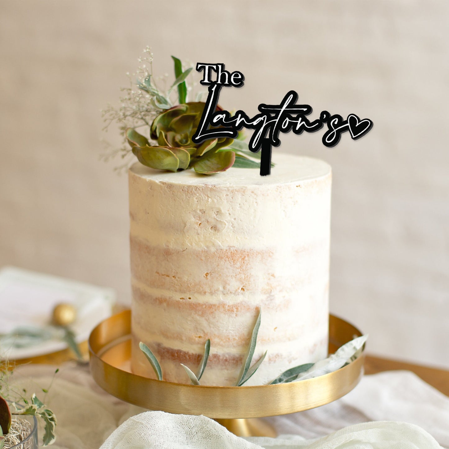 Personalised Wedding Cake Cake Topper, Surname Wedding Topper, Wedding Decor, Acrylic Wedding Accessories, Surname Cake Topper