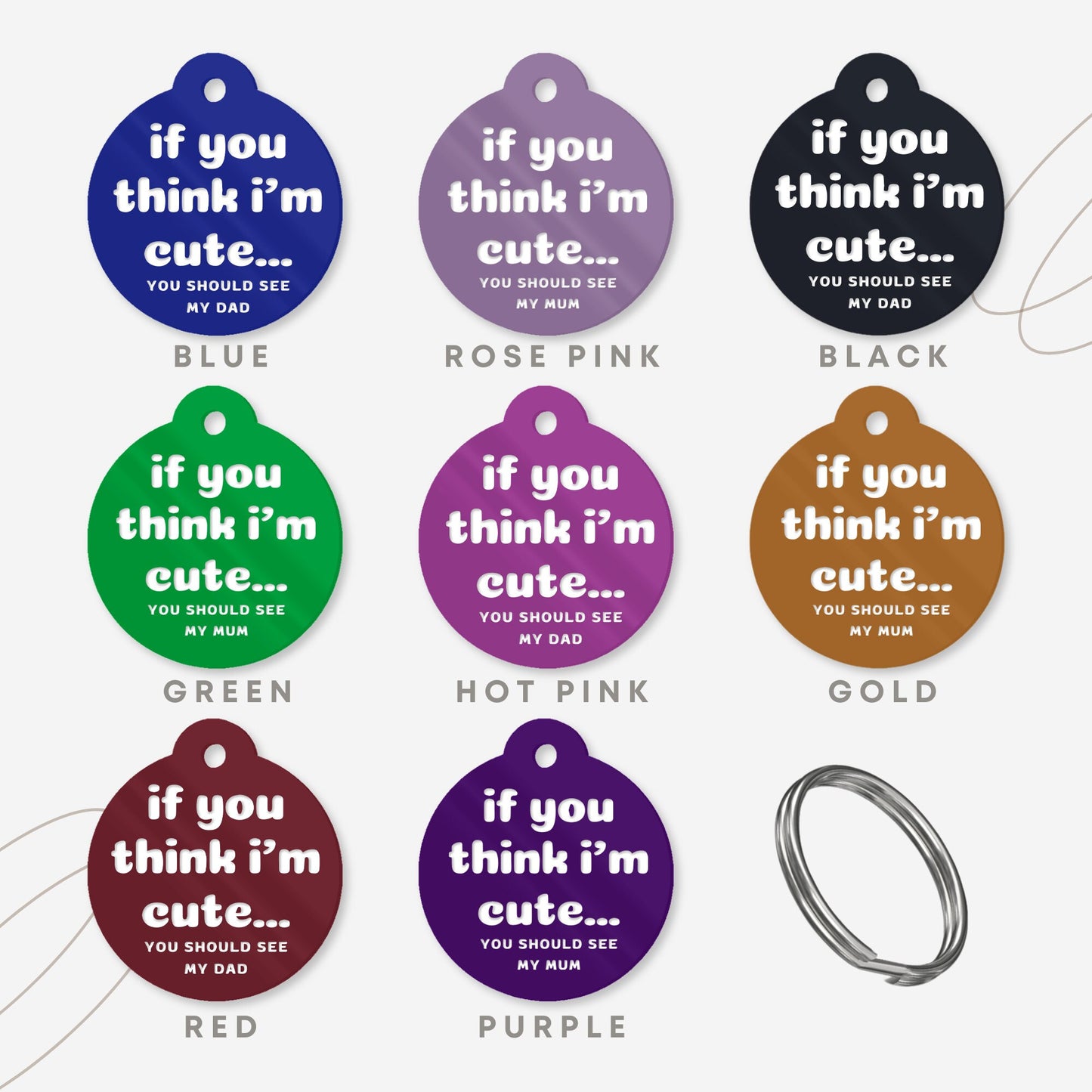 If You Think I'm Cute - Personalised Dog ID Collar Tag: Funny Custom Pet Safety Accessories, New Pet Essentials, Unique Dog Gift