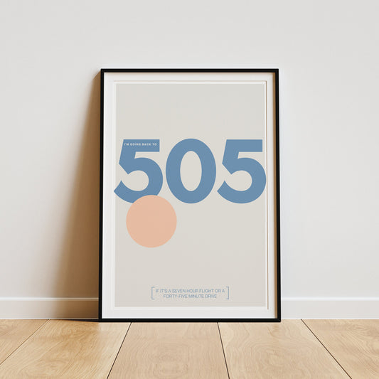 Back To 505 - Blue & Peach Poster: Arctic Monkeys Song-Inspired Gloss Print, Quote Poster, Home Decor, Iconic Lyric Print, Music Lover