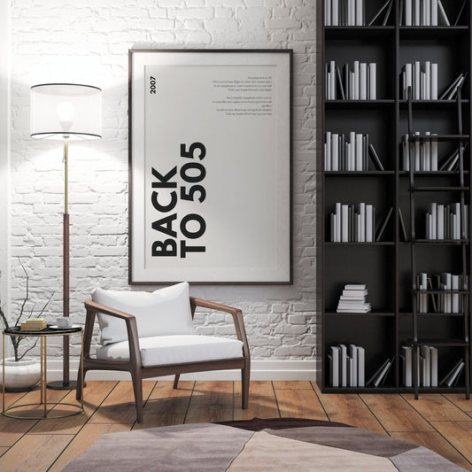 Back To 505 - Bold Black Poster: Arctic Monkeys Song-Inspired Gloss Print, Quote Poster, Home Decor, Iconic Lyric Print, Music Lover