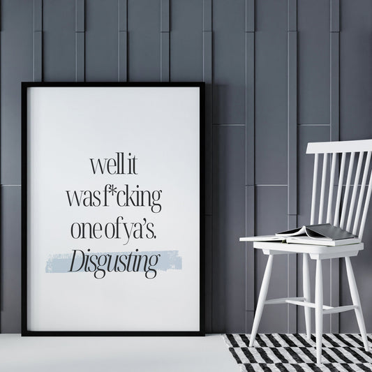 One Of Yas - Highlight Poster: Bathroom Print, Funny British Humour Toilet Poster, Iconic Scottish Quote, Meme Wall Art, Cool Home Decor
