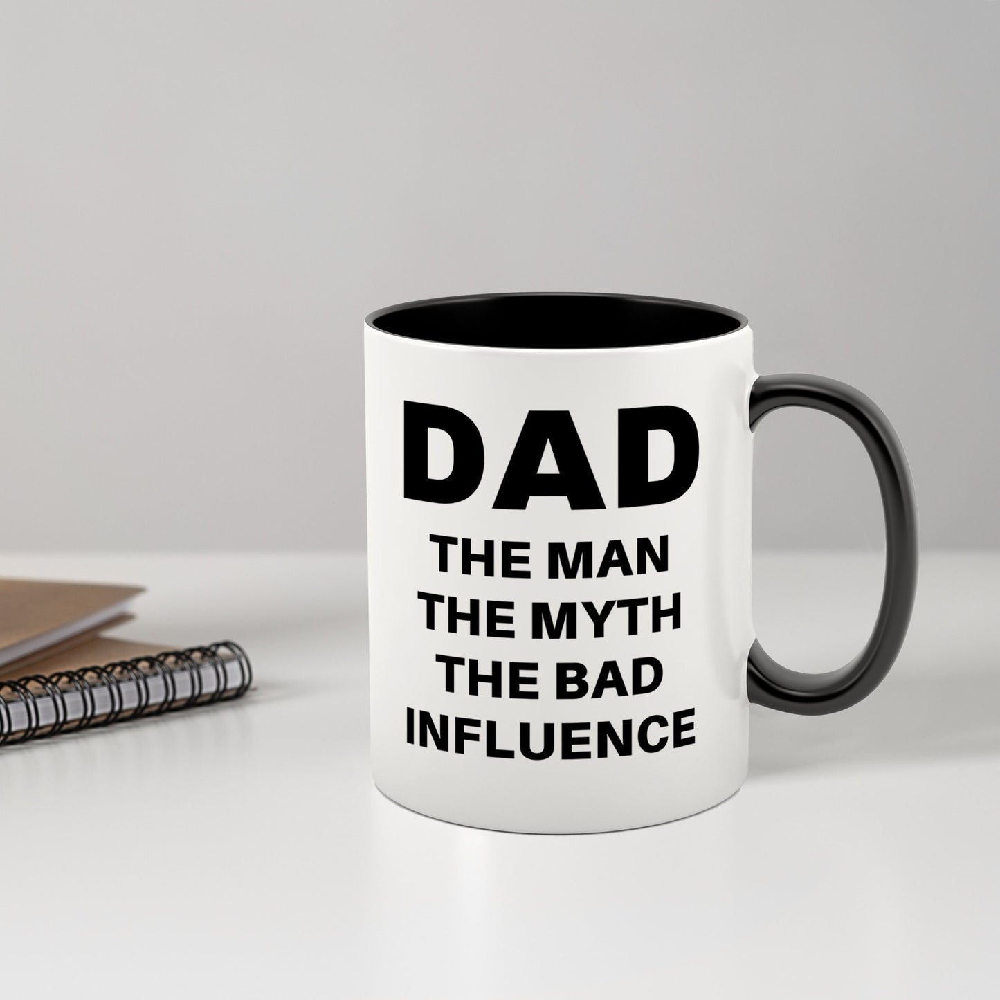 The Man The Myth The Bad Influence - Bold Mug: Funny Father's Day Gift, Humorous Coffee Mug for Dad, Birthday Gift for Dad